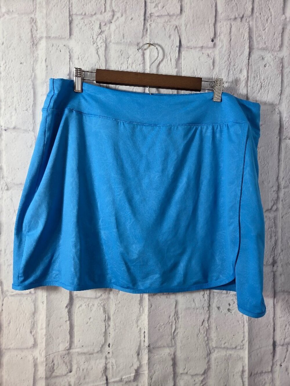 Reel Legends Petite Extra Large Bright Blue Faux Wrap Summer Fishing Skort